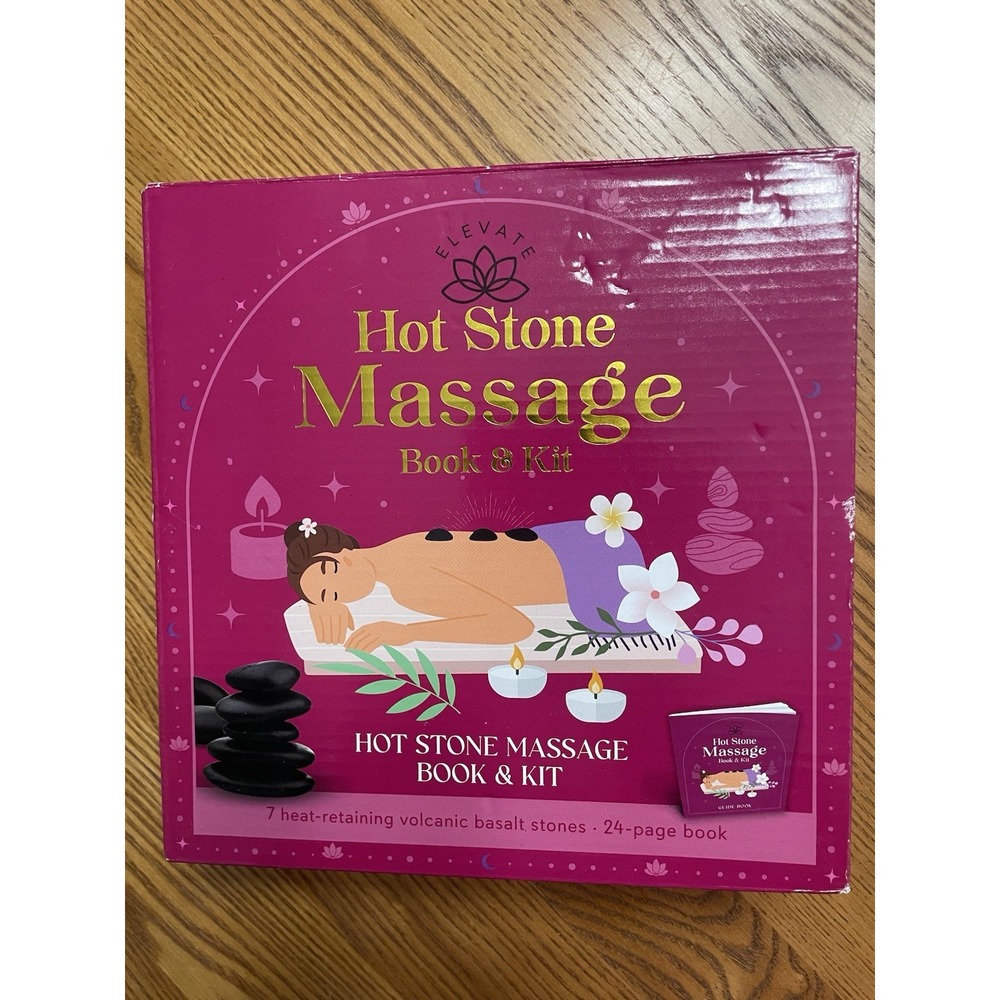 Pamper Me HOT Stone Massage Kit 7 Heat Retaining Stones Book w/ Techniques